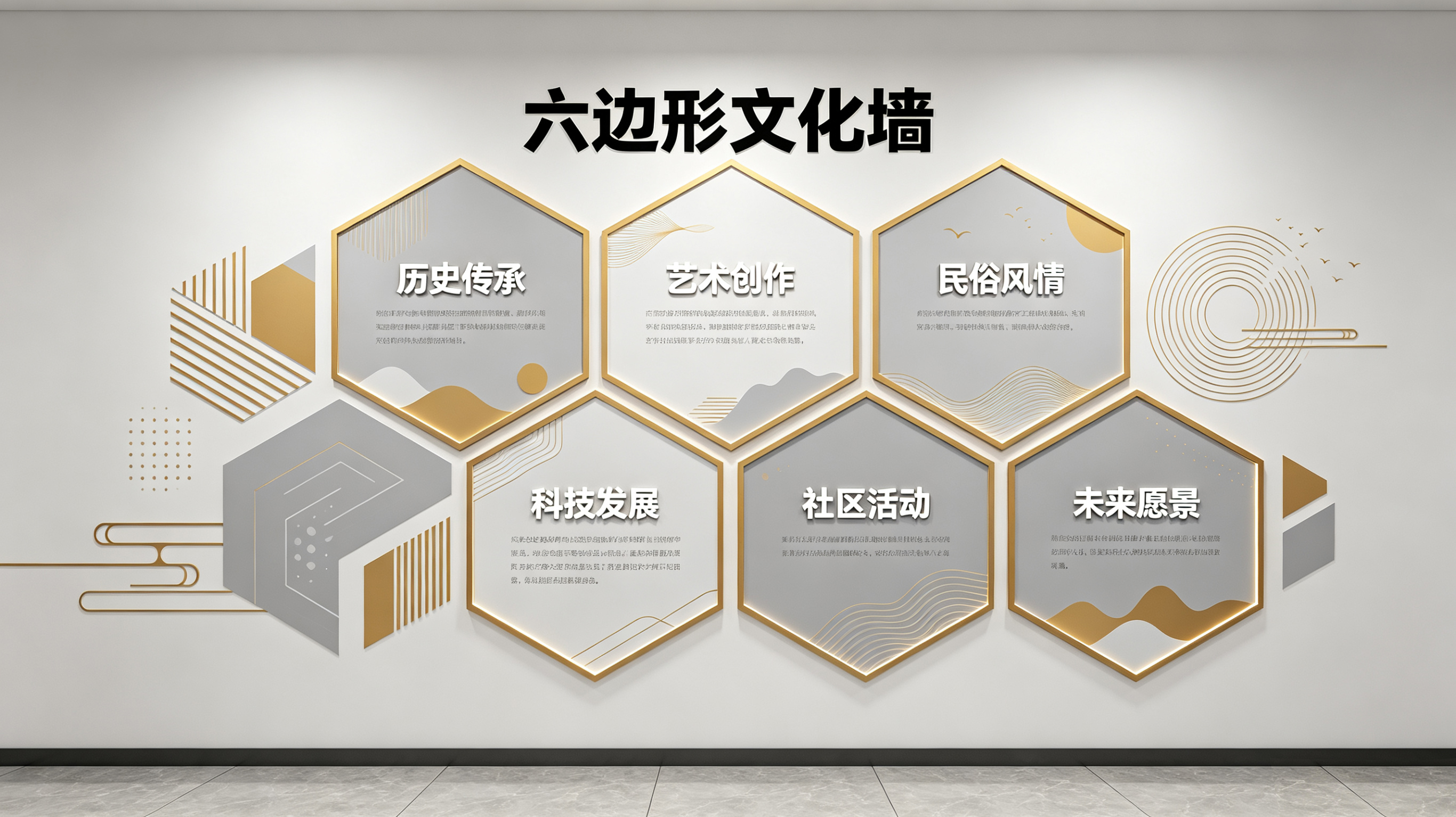 珙县企业文化墙 | 六边形信息美学